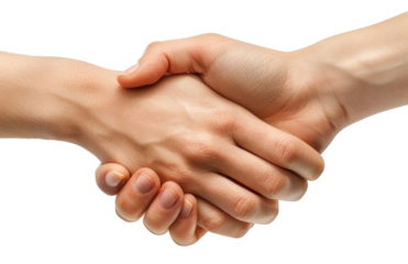 Hand Gesture: Shaking Hands on Transparent Background