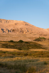 Hilly landscape of the croatian island of Pag on the Mediterranean Sea