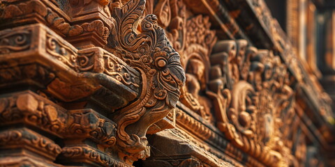 Fototapeta premium Banteay Srei close-up Taking a close-up view of B_001