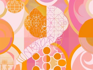 sketch illustration geometric pattern with islamic culture on monotone background