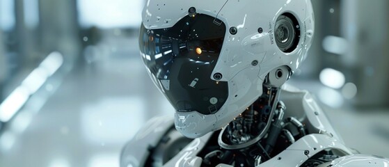 Fototapeta premium Within the confines of a high-tech laboratory, a team of engineers works tirelessly to perfect the next generation of robotic companions, 