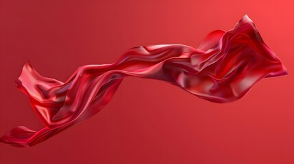 twists red silk  on an isolated red background
