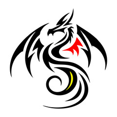 Naklejka premium Black Dragon Indonesian Mythology