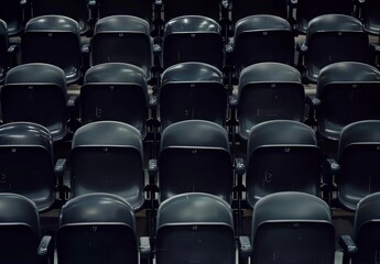 Fototapeta premium Stadium seats will be empty. Matches will proceed without fans present.