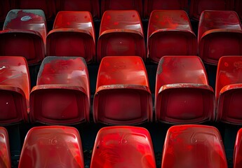 Fototapeta premium Stadium seats will be empty. Matches will proceed without fans present.