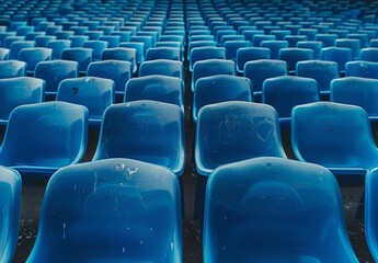 Naklejka premium Stadium seats will be empty. Matches will proceed without fans present.