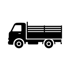Truck icon. Black silhouette. Side view. Vector simple flat graphic illustration. Isolated object on a white background. Isolate.
