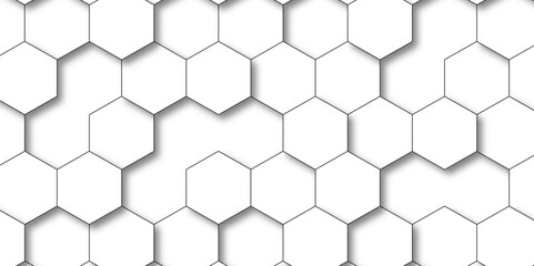Seamless bright white abstract honeycomb background with hexagons. Abstract hexagon polygonal pattern vector background.