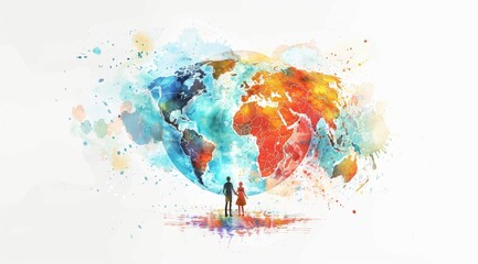 World Youth Skills Day. white background, watercolor style. text Digital illustration 