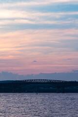 sunset over the river