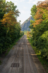 railway in the autumn