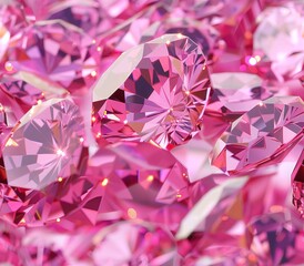 Sparkling Pink Diamonds Background for Fashion or Jewelry Design Generative AI
