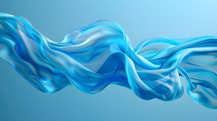 Fototapeta premium twists blue silk on an isolated blue background