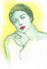 abstract woman portrait. watercolor painting. illustration © Anna Ismagilova