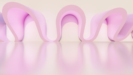 Architecture interior background empty arched podium 3d render