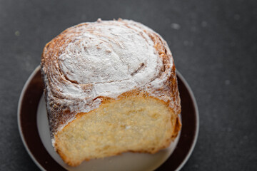 bun brioche sweet puff pastry dessert fresh cooking meal food snack on the table copy space food background rustic top view
