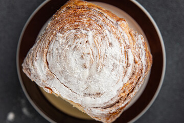 bun brioche sweet puff pastry dessert fresh cooking meal food snack on the table copy space food background rustic top view