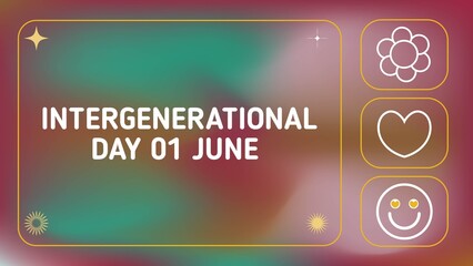 Intergenerational Day web banner design illustration 