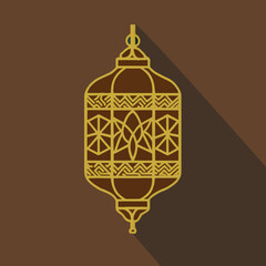 Islamic traditional lantern. Eid mubarak holiday illumination items.