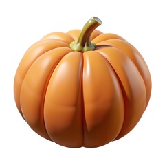 A realistic 3D pumpkin illustration for spooky Halloween decoration, carved with a creepy jack-o-lantern face Pumpkin.  Harvested in autumn, it's a 3d render Pumpkin isolated on white background