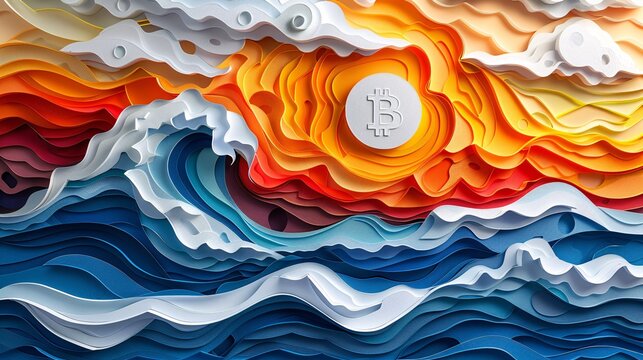 Unique paper cut art showcasing crypto motifs, with a focus on detailed craftsmanship and digital themes