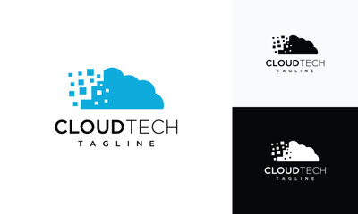 Cloud technology vector logo design template