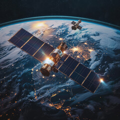 satellite battle, satellites try to disable each other