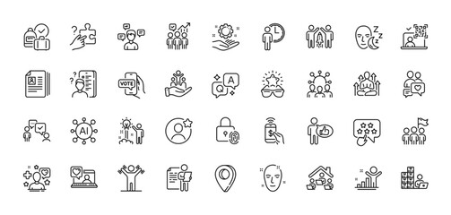 Business statistics, Winner and Best friend line icons pack. AI, Question and Answer, Map pin icons. Online voting, Consulting business, Cv documents web icon. Vector