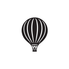 Minimalist Black and White Hot Air Balloon Logo