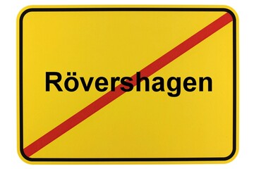 Illustration eines Ortsschildes der Gemeinde Rövershagen in Mecklenburg-Vorpommern