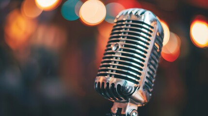 An old-fashioned broadcasting microphone