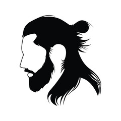 vector icon of modern hairstyles for men