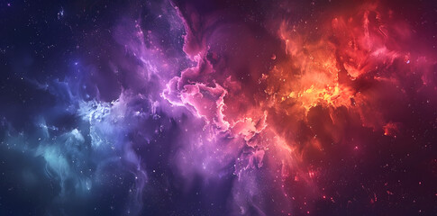 Colorful nebula and space clouds in the universe, fantasy illustration, space background with stars, galaxy and colorful nebulars. High detailed vector art, high resolution. Generated AI.