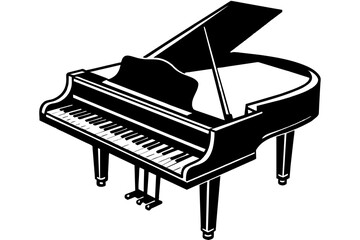 piano silhouette vector illustration