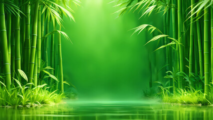 Beautiful and beautiful bamboo forest,Generative AI
