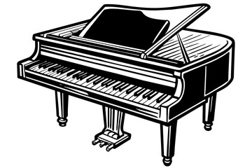 piano silhouette vector illustration