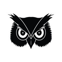 owl head vector illustration or logo design