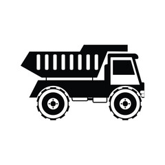 Dump Truck vector icon, mining truck