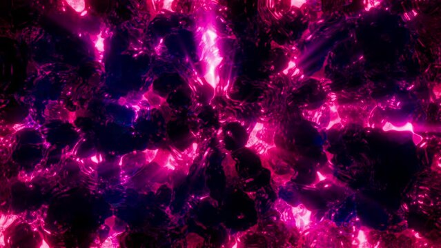 A motion background of abstract caustic and liquid effects continually morphing a moving with shimmering detail.