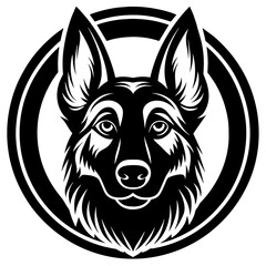 dog head silhouette vector illustration