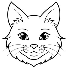 cat head silhouette vector illustration