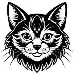 cat head silhouette vector illustration