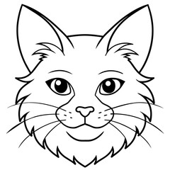 cat head silhouette vector illustration