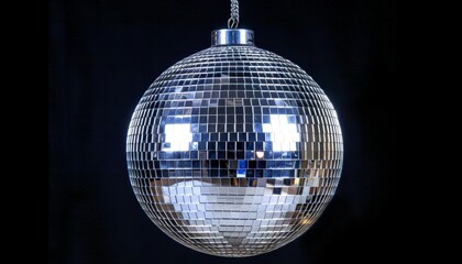 Obraz premium Elegant disco ball with sparkling reflections hanging gracefully from a gleaming chain