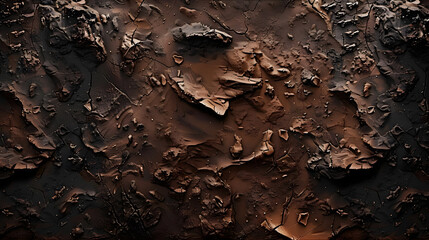 Fototapeta premium Abstract dark clay texture with various elements Copy space image