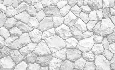 Empty monochrome black and white (light gray) embossed stone wall for abstract background and texture for interior or exterior design. Beautiful patterns, space for work, banner, wallpaper close up.