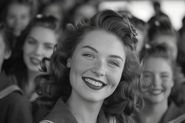 Obraz premium Vintage Women Engaging in Conversation