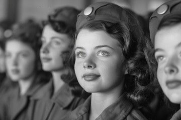 Obraz premium Vintage Women Engaging in Conversation