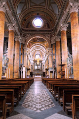 Fototapeta premium Interiors of a church in Novara.