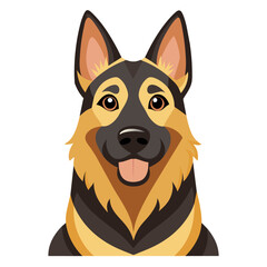 A cute drawing of a loyal and friendly German Shepherd, known for being a joyful companion